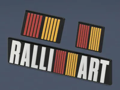 Mitsubishi Rally Art Logo Set 3D print model