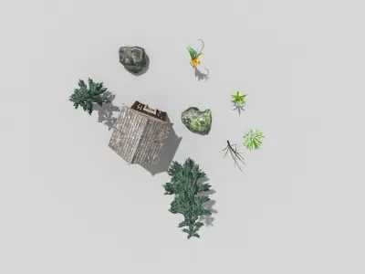 9 low poly forest props pack Low-poly 3D model
