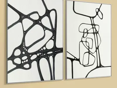 Plaster Two Photo Frame 319 Low-poly 3D model