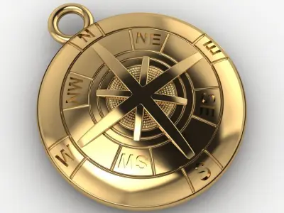 Compass pendant Free 3D model