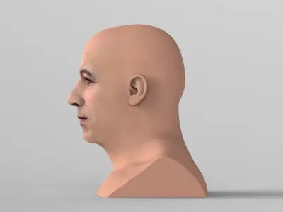 Vin Diesel bust ready for full color 3D printing 3D print model