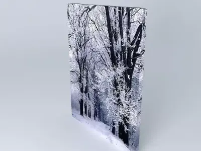 The framework winter with trees and snow Free 3D model