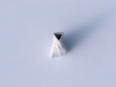 Vase twist tilted triangle with twisted random triangle plates 3D print model