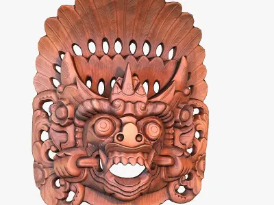 African Mask 03 low poly 3D model Low-poly 3D model