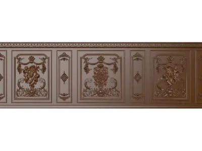 royal wall paneling B 3D model