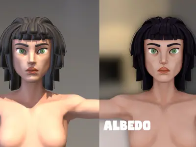 Paint Poly - Base Female Character - GameReady Low-poly 3D model