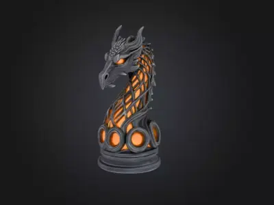 Ember Dragon Lamp Low-poly 3D model
