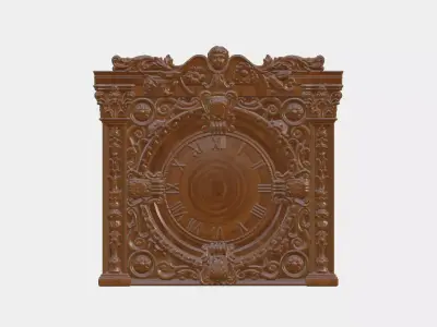 Wooden Clock Decor For Wood Carving 3D print model