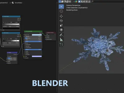 Snowflake transforming 3d animation Low-poly 3D model