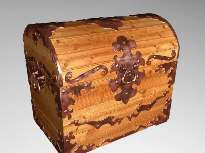 Old wood chest 3D model