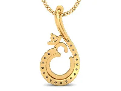 Solitaire Women Pendant 3dm STL OBJ FBX Renders Details 3D print model 83