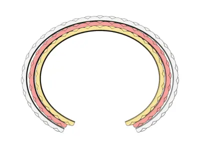 Watch link pattern cuff bracelet 3D print model