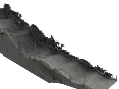 City Ruins Steps 3D model