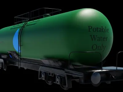 4 wagons complete textures and materials  Low-poly 3D model