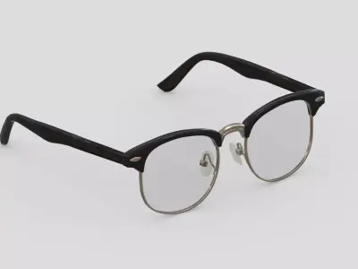 Classic Half Frame Glasses Low Poly PBR Realistic Low-poly 3D model