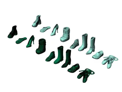 Fashion Shoes Charms Pendant 3D Model Pack