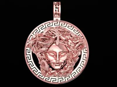 Luxury Medusa Round Pendant for Men  3027 3D print model