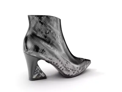 Snake Pattern Ankle Boots D Model Pack Low-poly 3D model