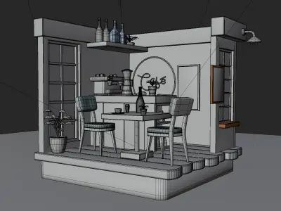 cafe room 3D model