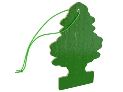 Paper Car Air Freshener Green 3D model