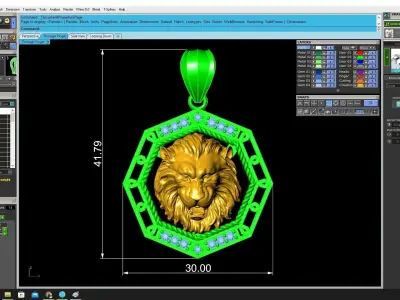Luxury Lion Head Pendant with Geometric Frame 3606 3D print model