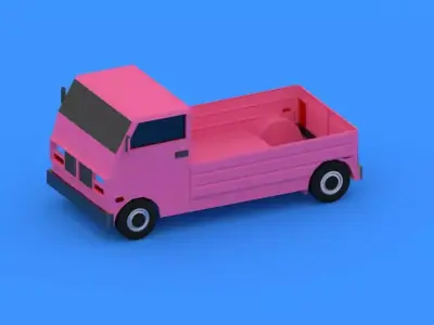 truck low poly Low-poly 3D model