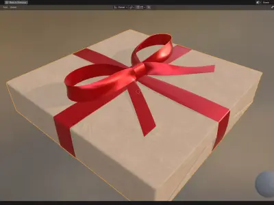 Wrapped Gift Box PBR 12 3D model