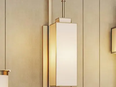 Chinese metal lamp style combination 3D model