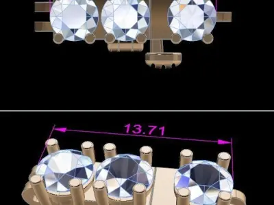 Diamond Tennis Bracelet 4MM 3D print model