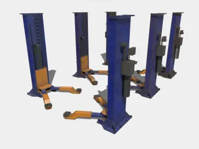 Hydraulic lift Low-poly 3D model