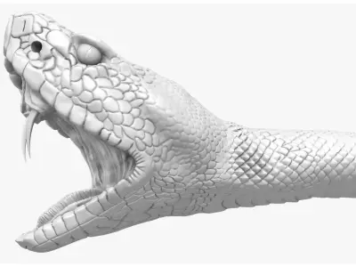 Realistic Black Snake 3D model