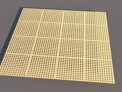 Gold Perforated Decorative Panel Free 3D model