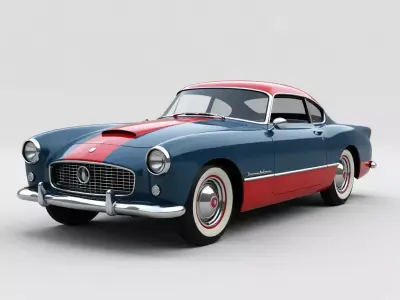 Vintage Two Tone Classic Coupe Low-poly 3D model
