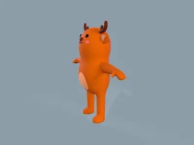 Character 002 Cartoon Little Deer Cute Low-poly 3D model