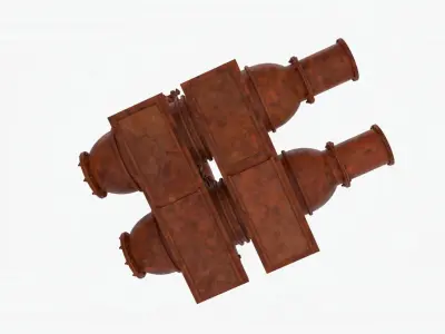 Rusty factory exhaust pipe 3D model