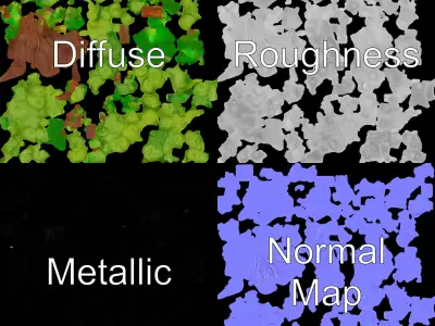 Curly Tree Cartoon Style D Model Pack Low-poly 3D model