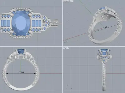 ring woman  3D print model 101