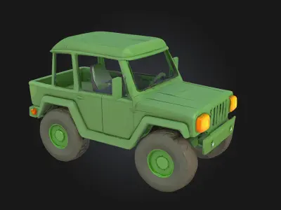 Green Adventure Jeep  Ready for Any Terrain 3D model
