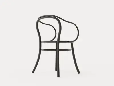 No 30 Armchair Rattan - Black Low-poly 3D model