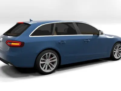 AUDI A4 2009 AVANT LOWPOLY Low-poly 3D model