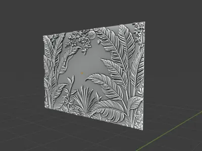 modern panel wall decor set wall relief mural CNC 123 3D model