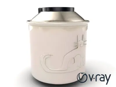 Elegant Cat Feast Canister model pack Low-poly 3D model