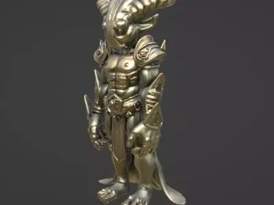 Demon Warrior  Stylized Fantasy Creature 3D Model 3D model
