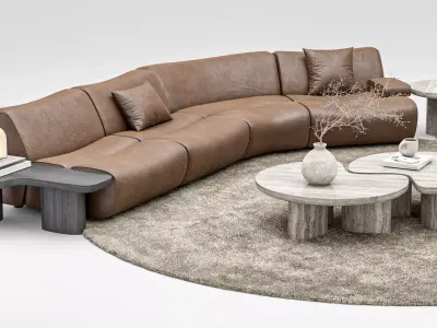 Modern Luxury Modular Sofa and Lounge Chair  3D model