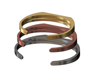 Signet platform engravable cuff bracelet 3D print model