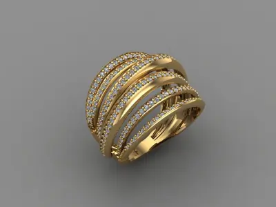 STL 3DM Print Ready Women Diamond Ring Lightweight Printable  3D print model 15