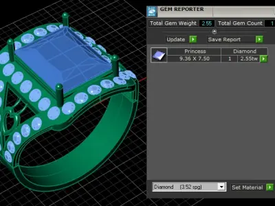 LUXRY DIAMONT RUBY  RING 3D PRINTABLE MODEL  3D print model
