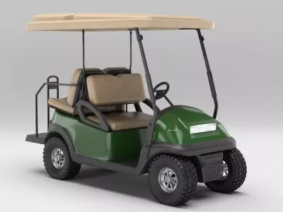Green Golf Cart 3D model
