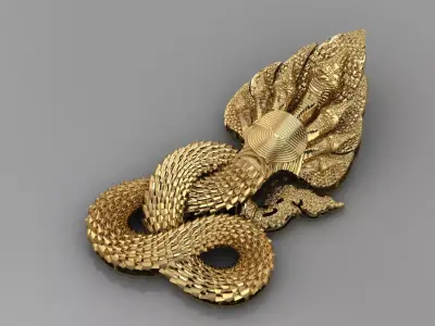 Khmer Dragon Neak Khmer Pendant P2 3D print model