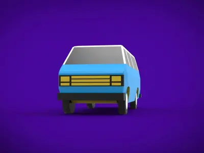 Minivan Low-poly 3D model